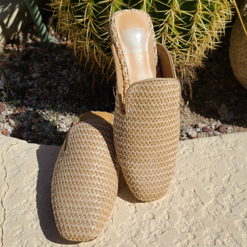 NWOB Dolce Vita Bree Raffia Woven Mule Loafers, Size 5M